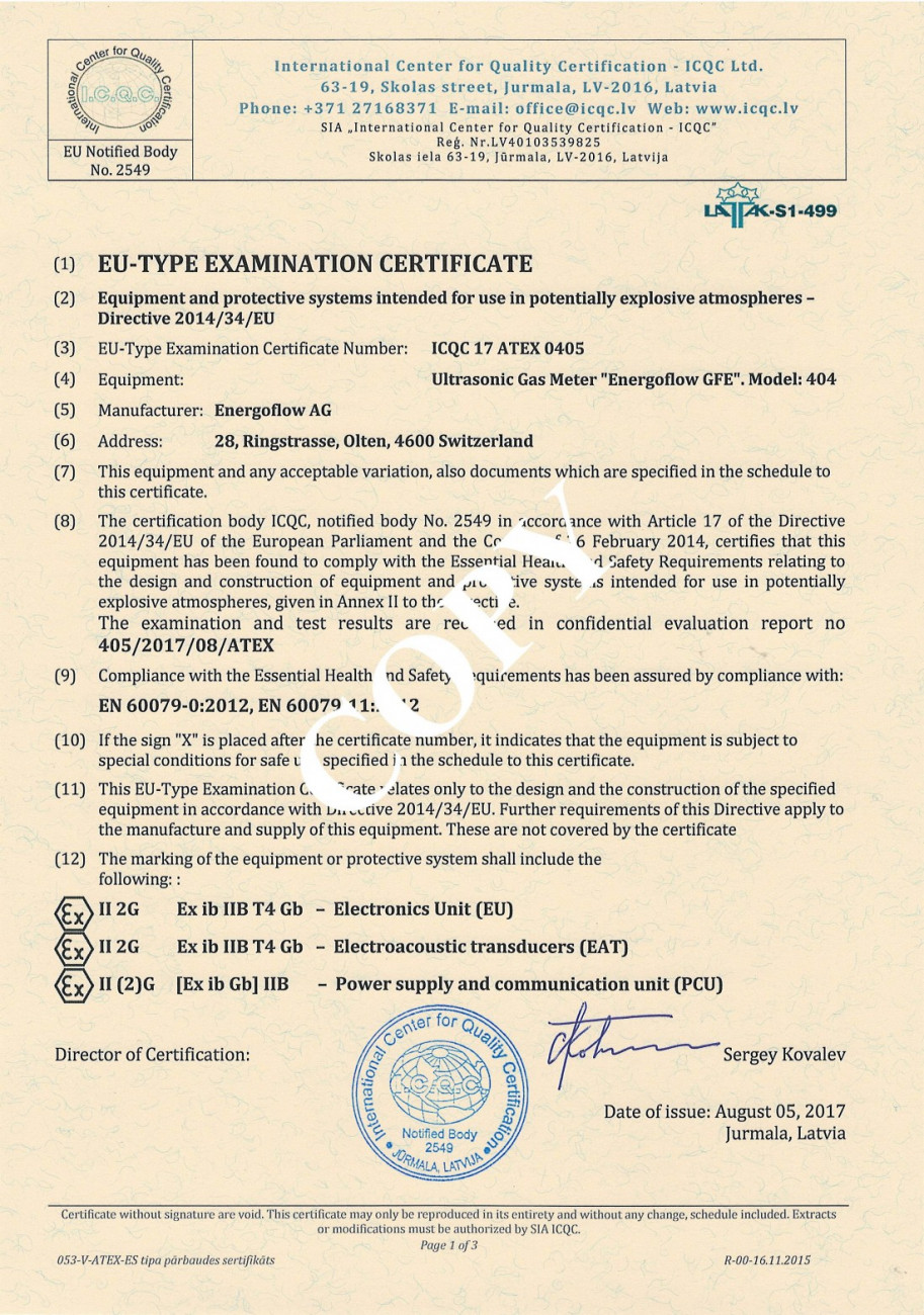 ATEX Certificate